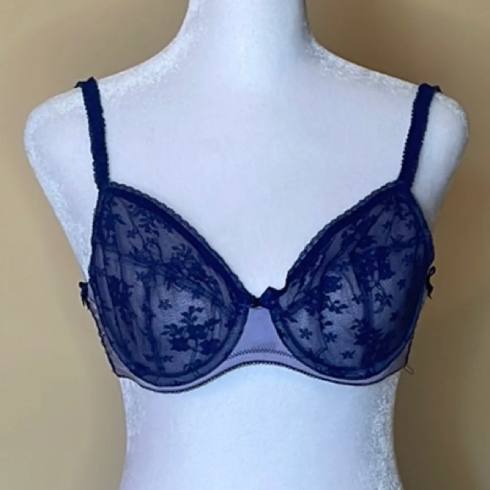 Wacoal B. Tempted Blue Lace Underwire Bra - Picture 1 of 4